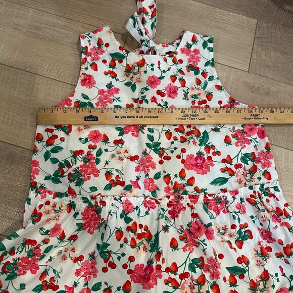 ANN TAYLOR WOMENS LARGE STRAWBERRY LARGE RED & WHITE SHIRT BLOUSE - Picture 1 of 10